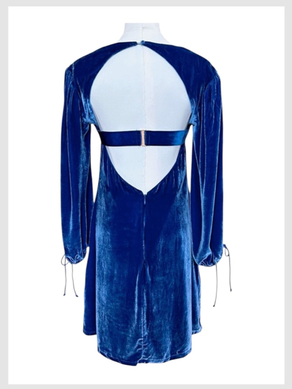 For Love & Lemons Nadine Mini Dress Royal Blue Cobalt Velvet Bustier M - Picture 5 of 8